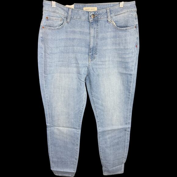 Warp + Weft Skinny High Rise Jeans 14/32 Chambray Stretch Cotton Denim NWT - Picture 1 of 15